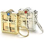 Krisah® 2 pcs Mini Holy Bible Key Chain with Golden & Silver Cover | Rubber