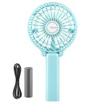 EasyAcc Handheld Electric USB Fans Mini Portable Outdoor Fan with Rechargeable Battery Foldable Handle Desktop for Home and Travel - Green