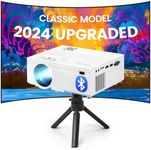 Projector with Bluetooth 2024 Upgraded by IOLIEO Full HD 1080P Compatible with streaming devices, smart phone, game consoles & more with HDMI/VGA/AV/USB for Home Cinema ,US-based service