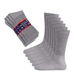 Diamond Star Diabetic Socks, Non-Binding Circulatory Cushion Cotton Crew Diabetic Socks for Men Women, 12 Pairs Grey, 10-13