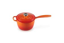 Le Creuset Signature Enamelled Cast Iron Saucepan With Anti Drip Pouring Lip and Vented Lid, For All Hob Types, 18 cm, 1.8 Litres, Volcanic, 21181180902430