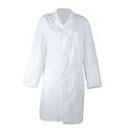 STEK White Lab Coat, Unisex Medical Cotton Coat Scientist Lab Coats with Pockets Protective Work Wear, Food Laboratory Coats for Doctors Science Students