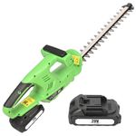 GIGAWATTS 20V Cordless Hedge Trimmer with 1.5Ah Battery 1300 RPM No-Load Speed 22 Inch Dual Action Blade Handheld Grass and Plant Cutter Lawn Scissors for Garden