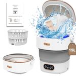 Portable Washing Machine, 15L Weighs 2.1kg 2 in 1 Foldable Washer and Dryer, Mini Washer Machine, Small Smart Laundry Machine with 3 Cleaning Modes for Baby Clothes, Underwear, Camping, RV, Travel