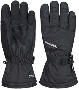 Trespass Reunited II, Black, L, Padded Waterproof Performance Gloves for Men, Large, Black