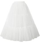 GRACE KARIN Womens Evening Party Prom Gown Full Dress Maxi Underskirts Full Slip Petticoat Creamy-White#12 Large