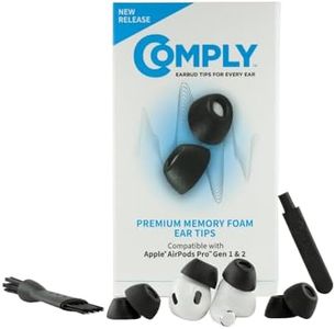 Comply Foam TrueGrip Premium Memory Foam Ear Tips for Apple AirPods Pro 1st & 2nd Gen – Medium Black (3-Pairs) – Enhanced Comfort, Secure Fit, Superior Noise Isolation, with Removal and Cleaning Tool