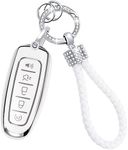 Key Fob Cover for Ford Edge Focus Flex Explorer Taurus Lincoln MKS MKT MKX 5 Buttons Soft TPU Keys Shells with Keychian