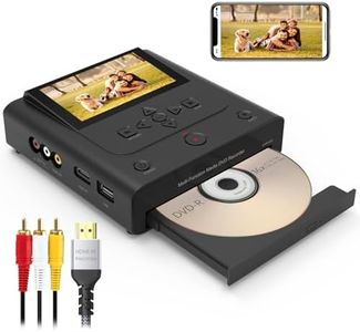 VHS to DVD Recorder, VCR to DVD Recorder-Convert Photos and Videos Between VHS,VCR,Memory Card，DVD and USB. Phone can use a Free app to Burn Videos and Photos, Also has TV Recording Function（Black）