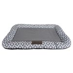 DII Bone Dry Crate Cushioned Mat, Durable Oxford Fabric, Machine Washable, Padded Kennel Pet Bed, – Rectangle Lattice Gray, Medium