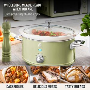 Swan Retro 3.5L Slow Cooker – Green