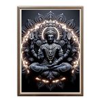 Casperme Krishna Photo Frame Painting For home and Wall Decoration Small Size Framed, Ideal For Bedroom, Hotels & Office (30 x 40 cms) (Design 2, Small)