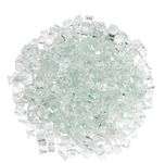 R H LIFESTYLE Crushed Glass/Fire Pits for Resin Art High Luster Fire Glass Used Specially for Resin Art/Geode Art Fire Pit Crafts (Aqua Clear 8mm, 200G)