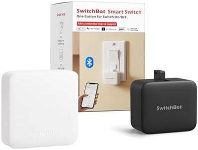 SwitchBot Bot Black & Hub Mini Kit: Automate IR Devices & Physical Switches with Alexa/Google Voice Control, App Scenes & Timers.