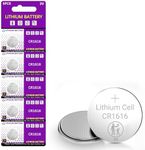 5 Pack CR1616 Battery 3V Lithium Battery Coin Button Cell Premium Alkaline Battery for Watch Toys Clock