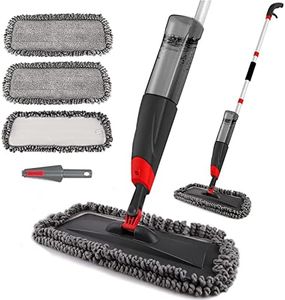 Homgif Fregona Mopa con Pulverizador 135CM, Spray Mop 750ML Mopas de Limpieza Suelos, Fregona Microfibra para el Hogar, Cocina, Madera Dura, Madera, Cerámica con 3 Almohadillas de Repuesto