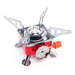 Paghadi Ultralight Camping Stove Portable Mini Outdoor Folding Metal Gas Stove Windproof Furnace Burner Backpacking Hiking Windproof Round (1 pcs)