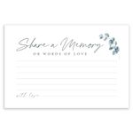 50 Pcs Share a Memory Card, 4" x 6" - for Celebration of Life Birthday Anniversary Memorial Funeral Graduation Bridal Shower Game