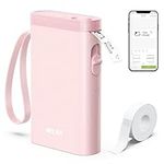 Nelko Label Maker Machine with Tape, P21 Portable Bluetooth Label Printer, Wireless Handheld Sticker Maker Mini Label Makers with Multiple Templates for Organizing Storage Barcode Office Home, Pink