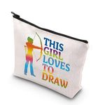 BDPWSS Archery Makeup Bag Archery Lovers Gift Archery Coach Thank You Gift Archery Athletes Gift This Girl Loves to Draw Gift (Draw Archery CA)