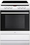 Amica 608CE2TAW Freestanding Ceramic Top Cooker, 65 Litre, 60 cm, White