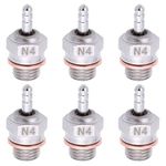 kingsea 70117 RC Spark Glow Plug No.4 N4 Super Duty Spark Engine Parts for RC Nitro Engine Replace OS 8 Car Truck Buggy (Pack of 6)