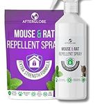 Afterglobe Mice Repellent Spray - Peppermint Oil Mouse and Rat Deterrent - Get Rid of Mice & Rodents Fast Non-Toxic and Safe Around Dogs Not Poison Rodent Repellent 265ml