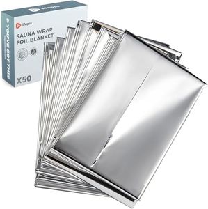 LifePro Sauna Wrap Foil Blanket - Disposable Non-Toxic Thermal Blanket Foil Wrap (Pack of 50) - for Max Body Heat Retention, for Use with Far Infrared Sauna Blanket Therapy - 63" x 82.5"