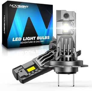 NOVSIGHT H7 LED Headlight Bulbs - 36000LM 100W H7 Headlght Bulb 6500K Cool White Light,1:1 Mini Size Plug and Play Conversion Kit,IP68 Waterproof, Pack of 2