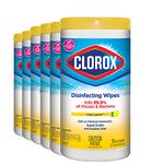 Clorox Disinfecting Wipes, Lemon Fresh, 75 Count, Multi-Pack of 6 Canisters