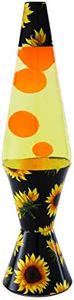 Spencer Gifts Lava® Lamp - 17" Sunflower Fields - The Original Motion Lamp - Orange Wax and Yellow Liquid with Printed Sunflower Base Exclusive