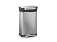 Joseph Joseph Intelligent Waste Titan Trash Compactor Kitchen Bin with Odour Filter, Holds Up to 90L After Compaction, Stainless Steel, 30L