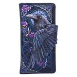 Nemesis Now Ravens Flight Black Wing Floral Embossed Purse Wallet, Polyurethane, 18.5cm