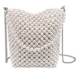 JOPOYOCO Wedding party Bag Gift Women Pearl Purse, Beaded Purse Pearl Bag, Pearl Clutch Purse Handbags Cross Body Bag for Women and Girl Wedding Bridal Evening Clutch Handbag for Parties Prom