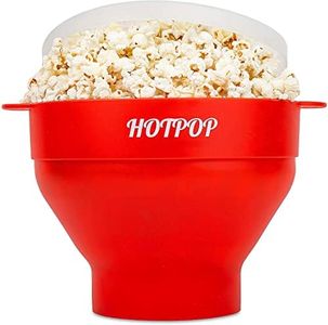 The Original Hotpop Silicone Microwave Popcorn Popper, Microwave Popcorn Bowl, Silicone Popcorn Popper, Popcorn Bowl Microwavable, Collapsible Bowl BPA-Free & Dishwasher Safe, 20 Colors Available, Red