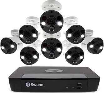 Swann Home Security Camera System with 4TB HDD, 8 Channel 8 Cam, POE NVR 4K HD Video, Indoor or Outdoor Wired Surveillance CCTV, Colour Night Vision, Heat Motion Detection, LED Lights, 886808FB4T