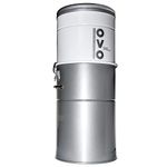 OVO Heavy Duty Powerful Central Vacuum System, Hybrid Filtration (with or Without Disposable Bags) 35L or 9.25Gal, 700 Air watts, Large Vac, White & Silver