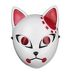 Anonymous Halloween for Vendetta Mask Set, Rave Face Mask Costume Cosplay, Halloween Demon Slayer Mask, Party Face Mask Japanese Anime Figure (Colour B:Tanjiro Mask), L