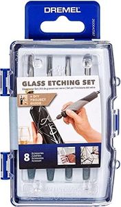 Dremel 682 Glass Etching Set, Accessory Kit with 8 Rotary Tool Accessories for Etching and Engraving in Glass