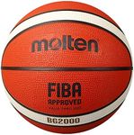 Molten BG2000 Premium Rubber Basketball, FIBA Approved, Indoor/Outdoor Play, Orange/Ivory, Size 6, For Boys age 12, 13, 14 and Girls age 14 & Adult