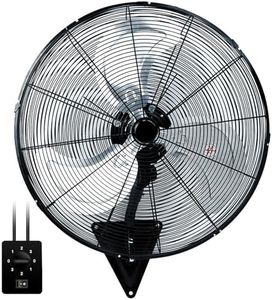 24" Wall Mount Fan, 8500CFM Heavy Duty Wall Fan with 3-Speed & Adjustable Tilt, High Velocity Industrial Oscillating Fans for Garage, Factory, Patio, Indoor, Porch, Shop & Commercial Use - ETL Listed