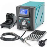 YIHUA 8509-I Precision Hot Air Soldering Station Hot Air Station with Rapid and Precision Heating, Tiltable Display, 3 Pre-Set Channels, 8 Hot Air Nozzles for SMD Hot Air Rework and Repair (UK Plug)