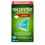 Nicorette Nicotine Gum, Quit Smoking and Smoking Cessation Aid, Cinnamon, 4mg, 105 pieces