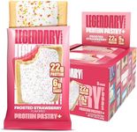 Legendary Foods 22g High Protein Pastry+ Premium Boosted - Low Carb Meal Replacement Bars x 8 - Gluten Free Protien Snacks - Healthy Keto Snack Box - Low Sugar Energy Bar - Bariatric Diabetic Friendly