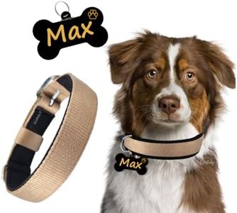 Kraftidy Dog Collar Belt with Name tag id Custom for Small Medium Large Dogs Neck Collar with Personalized Dog Name (with Your Dog Name) (Large Dogs)