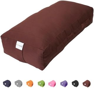 Sol Living Rectangular Meditation Cushion - Premium Cotton - Stabilizes Back, Supports Posture - Floor Pillow for Sitting & Lotus Pose - 28" x 12" x 8", Brown