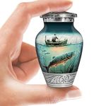 Fishing Urn for Human Ashes | Keepsake Handcrafted Funeral Memorial | Decorative Cremation Urn for Women and Men