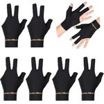 TOPDANCHUANG Anti Slip Billiard Glove 3 Fingers Show Gloves Left Hand Snooker Glove Billiard Accessories Fits on Left Hand for Men Women (Black 2)