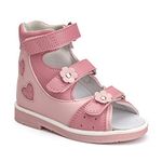 Orthopedic Sandals for Girls with Love Heart Pattern,Corrective High-Top AFO Shoes with Arch and Ankle Support