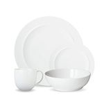 Denby White Porcelain Dinner Set For 4 - 16 Piece Tableware Set - Dishwasher Microwave Safe Crockery Set - 4 x Dinner Plate, 4 x Small Plate, 4 x Cereal Bowl, 4 x Coffee Mug